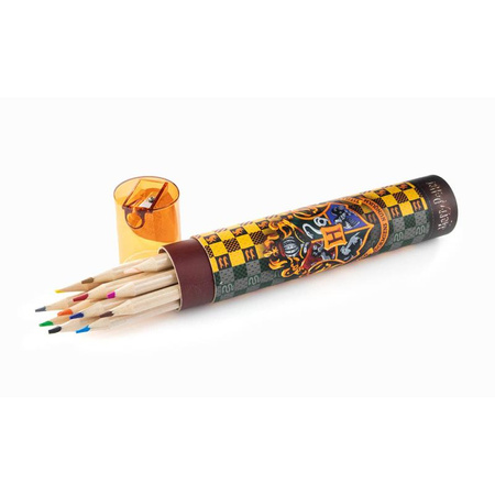 Harry Potter - Set de crayons de couleur en tube 12 pcs. avec taille-crayon (Poudlard)