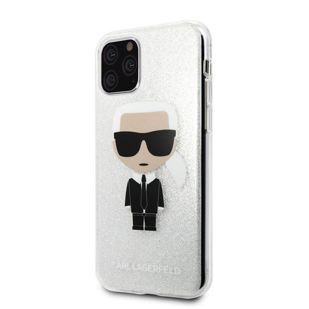 Karl Lagerfeld Iconic Karl - iPhone 11 Pro Case (Silver Glitter)