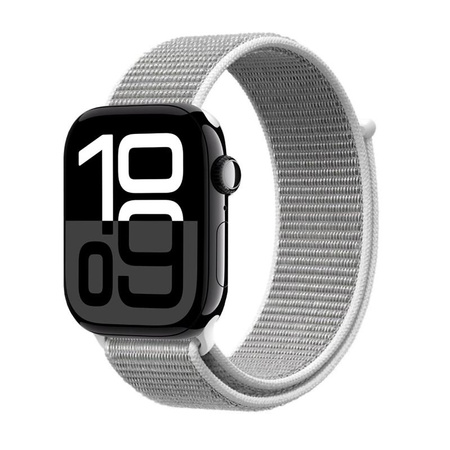 Crong Nylon - Cinturino Sportivo per Apple Watch 38/40/41/42 mm (Grigio Argento)