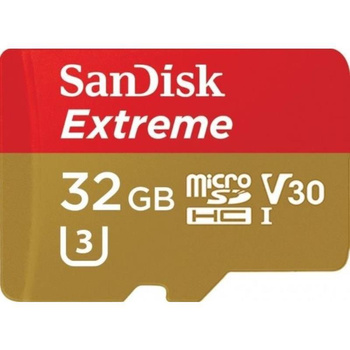 SanDisk Extreme microSDHC - carte mémoire 32 Go A1 V30 UHS-I U3 100/60 Mo/s avec adaptateur