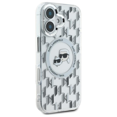 Karl Lagerfeld IML Monogram Karl & Choupette Head MagSafe - Hülle für iPhone 16 (transparent)