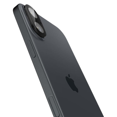 Spigen Optik GLAS.TR Camera Protector 2er-Pack - Objektivschutzglas für iPhone 16 / 16 Plus (2 Stück) (Schwarz)