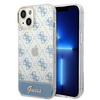 Guess 4G Stripe Script Logo Electroplated Pattern – Etui iPhone 14 (niebieski)