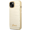 Guess Kroko Kollektion - iPhone 14 Plus Tasche (Gold)