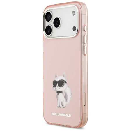 Karl Lagerfeld IML Aquarelle Choupette & Logo MagSafe - Pouzdro iPhone 17 Pro (růžové)