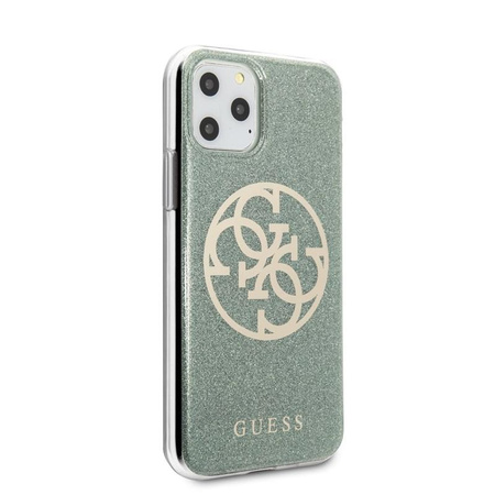 Guess Circle Glitter 4G - pouzdro pro iPhone 11 Pro (khaki)