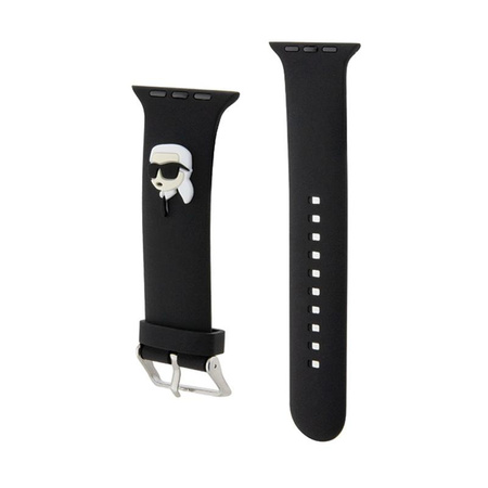 Karl Lagerfeld 3D Rubber Karl Head NFT - Bracelet pour Apple Watch 42/44/45/49 mm (noir)