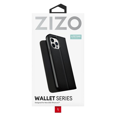 ZIZO WALLET Serie - iPhone 13 Pro Max Flip Case (Schwarz)
