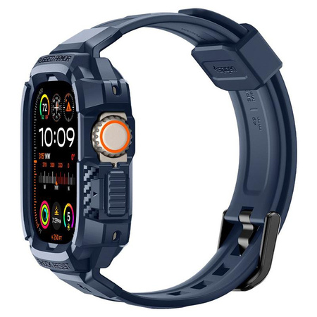 Spigen Rugged Armor Pro - Bracelet avec étui pour Apple Watch Ultra 49 mm (Bleu marine)