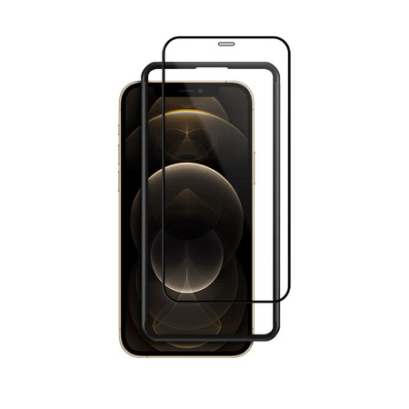 Crong Anti-Bacterial 3D Armour Glass - Verre trempé 9H pour iPhone 12 Pro Max + cadre d'installation