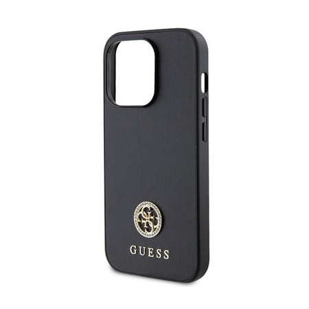 Guess 4G Strass Metal Logo - Coque iPhone 15 Pro (noir)