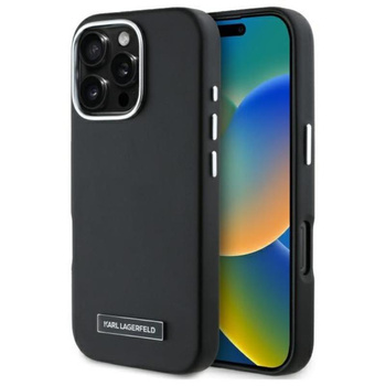 Karl Lagerfeld FW Metal Plate MagSafe - iPhone 16 Pro Max Case (black)