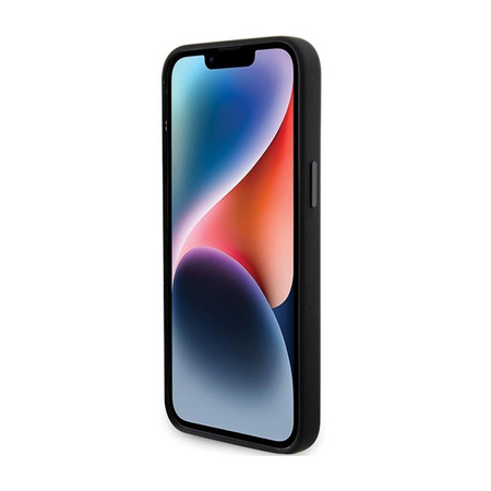 Karl Lagerfeld szilikon Choupette fém kitűző - iPhone 15 Pro tok (fekete)
