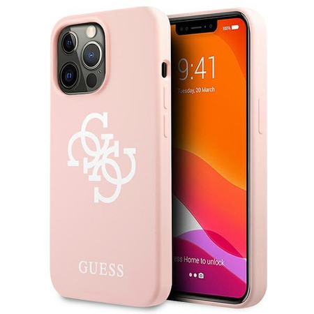 Guess Silicone 4G Big Logo - Coque iPhone 13 Pro (rose)