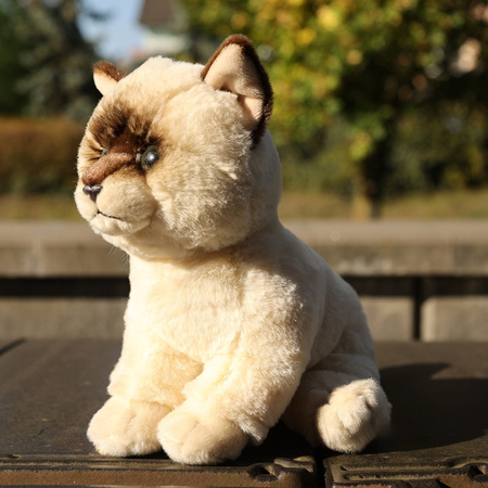 Rappa - Peluche realistico mascotte Ragdoll gatto seduto 23 cm Collezione Eco-Friendly Soft