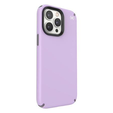 Speck Presidio2 Pro - Coque antibactérienne pour iPhone 14 Pro Max (Violet printanier / Gris nuageux / Blanc)