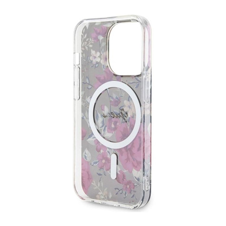 Guess Flower MagSafe - iPhone 14 Pro Tasche (Grün)