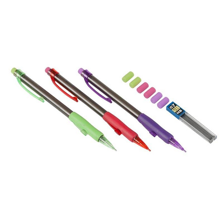 Topwrite - Set de porte-mines avec plumes interchangeables + gommes 10 pièces