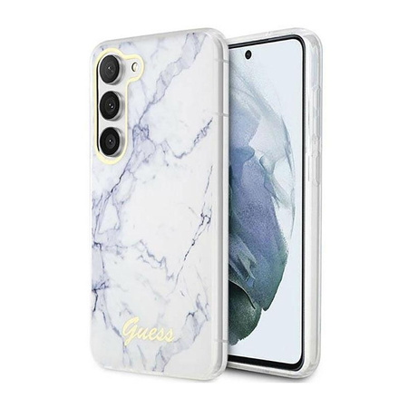 Guess Marble Collection - Case for Samsung Galaxy S23 (White)