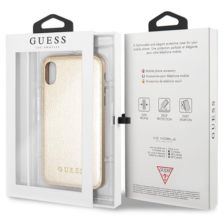 Guess Iridescent - Coque iPhone Xs / X (Or)