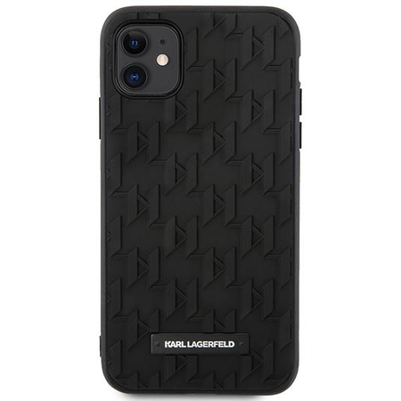 Karl Lagerfeld Monogram 3D Pattern - Coque iPhone 11 (Noir)