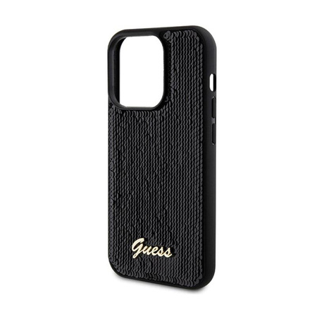 Guess Paillettenschrift Metall - iPhone 13 Pro Max Tasche (schwarz)