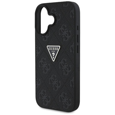 Guess Hot Stamp 4G Pattern Triangle Metal Logo - Hülle für iPhone 16 (schwarz)