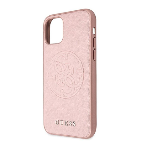 Guess Saffiano 4G Circle Logo - Coque iPhone 11 Pro Max (rose)