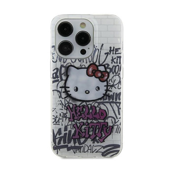 Hello Kitty IML Kitty On Bricks Graffiti - Coque pour iPhone 15 (blanc)