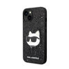 Karl Lagerfeld NFT Glitter Choupette Patch - Hülle für iPhone 14 Plus (Schwarz)