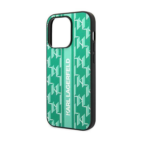 Karl Lagerfeld Monogram Stripe - iPhone 14 Pro Max tok (zöld)