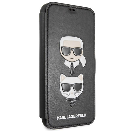 Karl Lagerfeld Booktype - Étui pour iPhone 11 Pro Max avec porte-cartes (Noir)