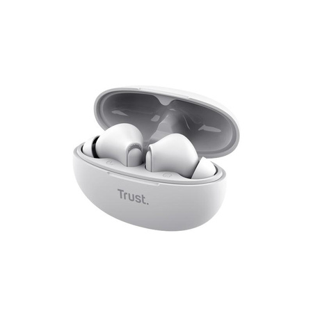 Trust Yavi - Bezdrátová sluchátka do uší Bluetooth TWS s nabíjecím pouzdrem a ENC (bílá)