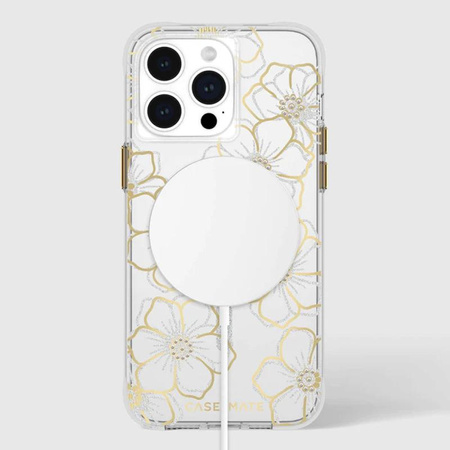 Case-Mate Floral Gems MagSafe - iPhone 15 Pro Max Tasche (Gold)