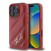 Karl Lagerfeld Quilted Signature - Coque iPhone 16 Pro Max (rouge)