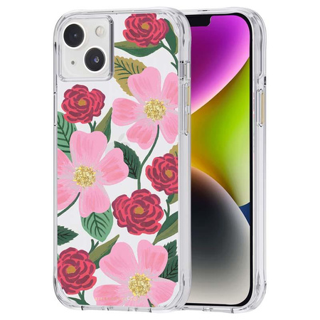 Rifle Paper Clear - iPhone 14 Plus tok arannyal díszítve (Rose Garden)