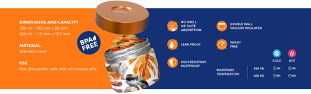 Quokka Whim Food Jar - Thermal Lunchbox / Lunch Thermos 360 ml (Autumn)