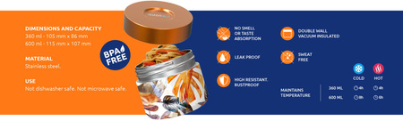 Quokka Whim Food Jar - Thermo-Lunchbox / Mittagsthermos 360ml (Herbst)