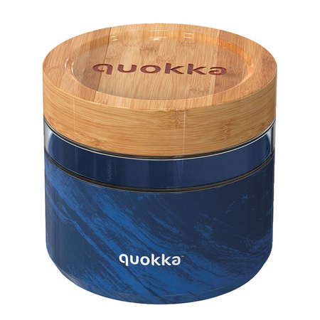 Quokka Deli Food Jar - Récipient alimentaire en verre / lunchbox 820 ml (Wood Grain)