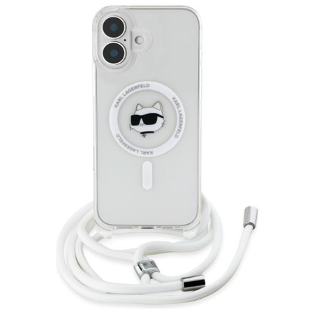 Karl Lagerfeld IML Choupette Head & Cord MagSafe - pouzdro pro iPhone 16 (průhledné)