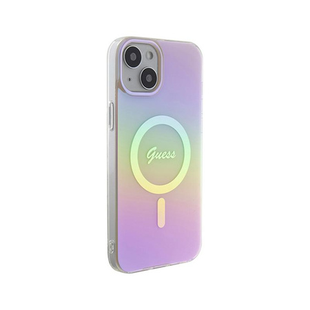Guess IML Irizáló MagSafe - iPhone 15 Plus tok (rózsaszín)
