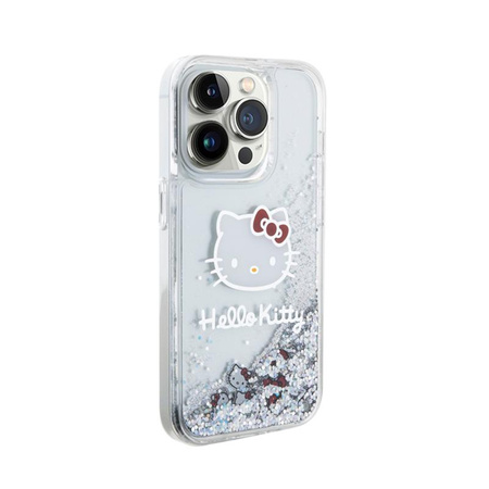 Hello Kitty Liquid Glitter Charms Kitty Head - iPhone 14 Pro Max Case (silver)