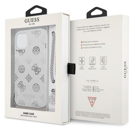 Guess Peony Chain Handle - Etui pour iPhone 13 mini (argent)