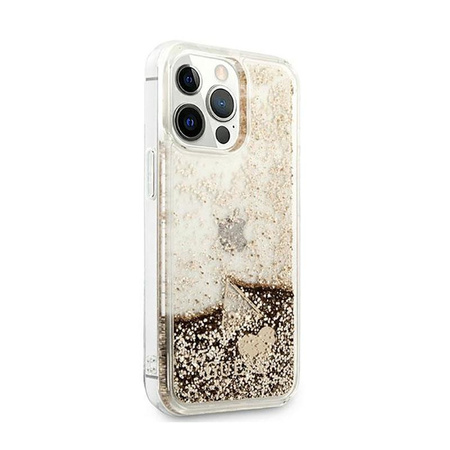 Guess Liquid Glitter Charms - pouzdro pro iPhone 13 Pro Max (zlaté)