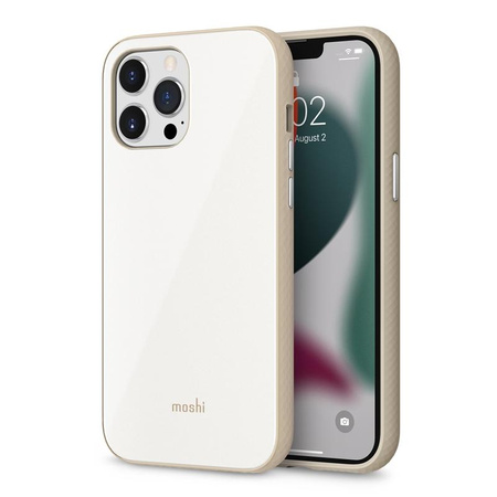 Moshi iGlaze Slim Hardshell Case - Coque pour iPhone 13 Pro Max (système SnapTo) (Pearl White)