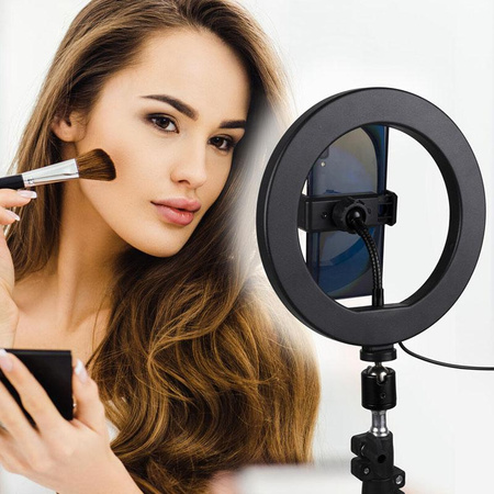 Grundig - LED-Ringlicht mit Stativ für Fotos, Selfie, Make-up