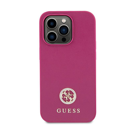 Guess 4G Strass Metal Logo - Tasche für iPhone 15 Pro Max (rosa)