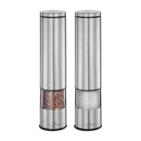 Küchenprofi Boston - Electric salt and pepper grinders with ceramic grinding mechanism 23x5 cm 2 pcs. (silver)