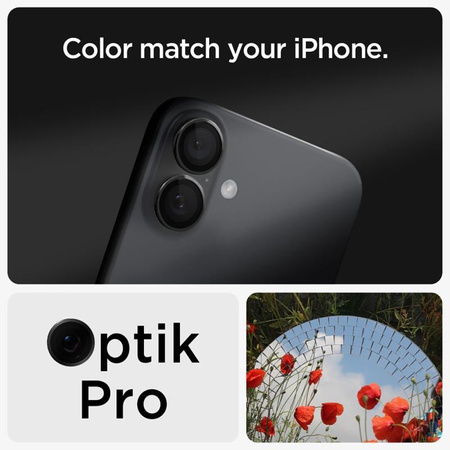 Spigen Optik Pro GLAS.TR EZ Fit Camera Protector 2-Pack - Linsenschutz für iPhone 17 /16 / 16 Plus (2 Stk.) (Schwarz)