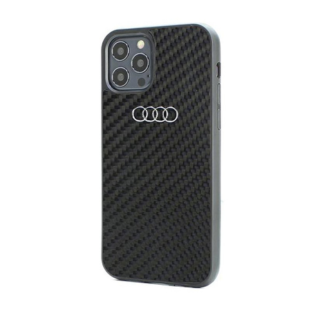 Audi Carbon Fiber - Hülle für iPhone 12 / iPhone 12 Pro (Schwarz)